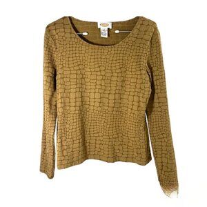 Talbot's Women;s Animal Print Tan Beige Shirt Size Small
